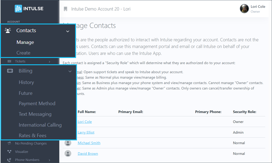 DYK Contacts Billing